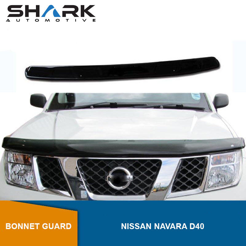 Nissan Navara D40 2006-2014 Black Bonnet Guard Stone Protection Visor Deflector