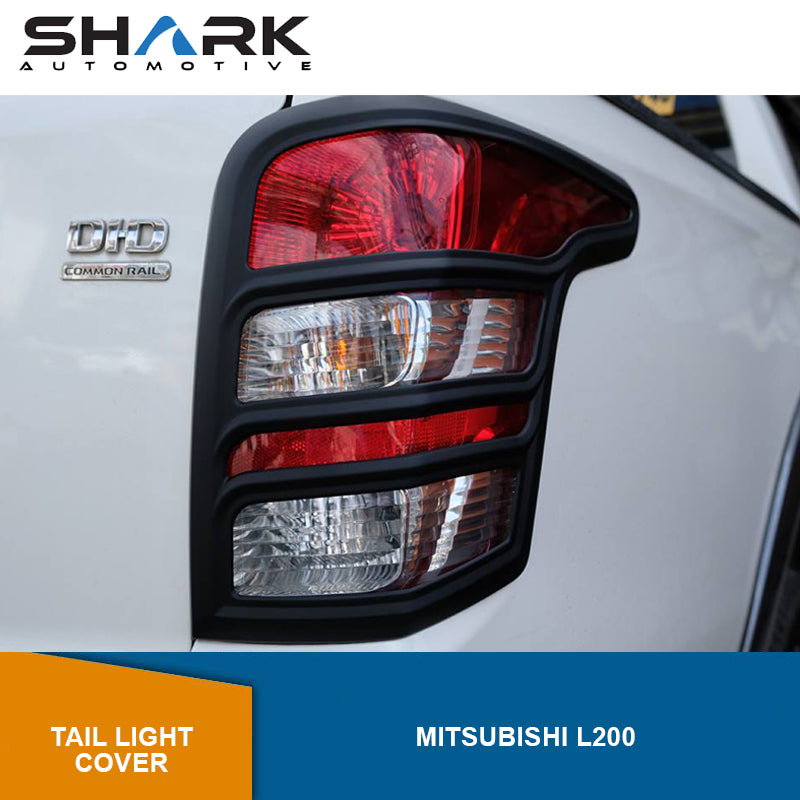 Mitsubishi L200 Triton 2015-2017 Rear Tail Light Trim Covers Matte Black Pair