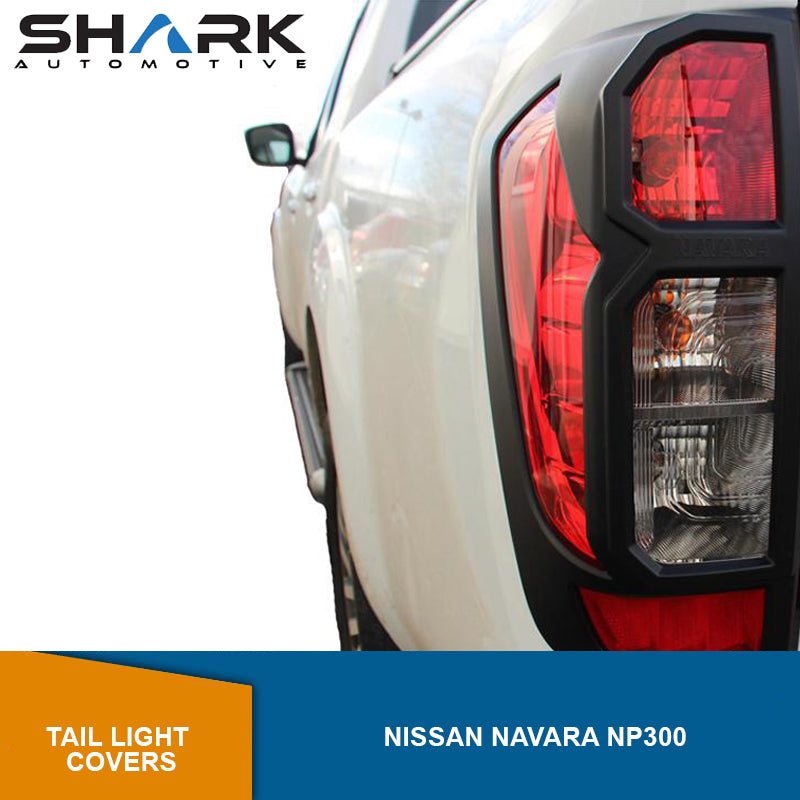 Nissan Navara NP300 2014-2017 Rear Tail Light Covers Matte Black Trims Pair