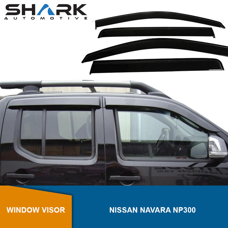 Nissan Navara D40 2006-2014 Black Window Deflectors Door Visors
