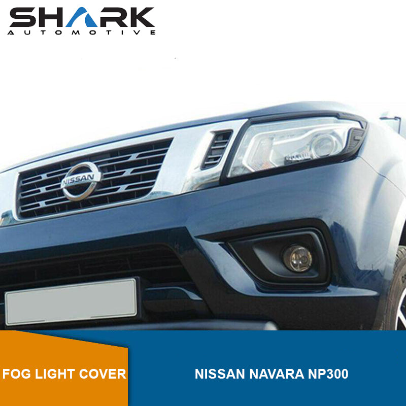 Nissan Navara NP300 2014-2017 Front Fog Light Cover Trims Matte Black Pair
